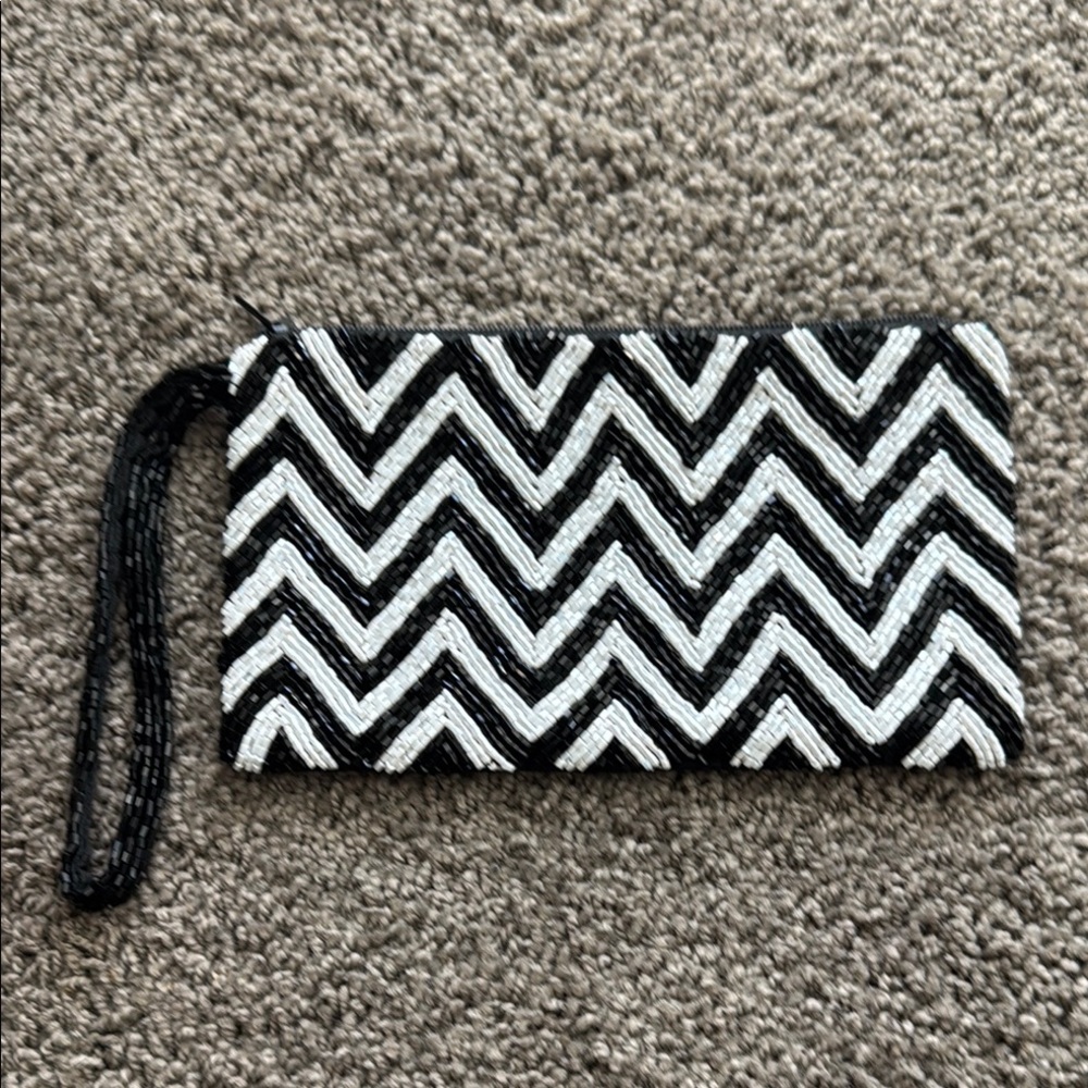 Black and White Chevron Clutch